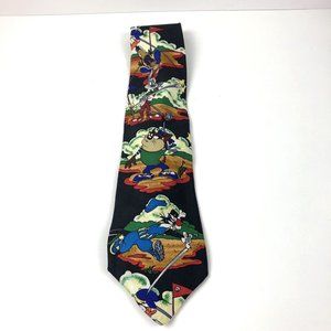 Looney Tunes Mania Neck Tie 90s 1994 Golf Toons Golf Tie.
